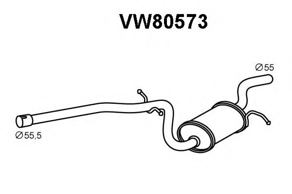 VENEPORTE VW80573 Средний глушитель выхлопных газов для VOLKSWAGEN JETTA VI (Фольксваген Джетта 6) VENEPORTE VW80573 Средний глушитель выхлопных газов для VOLKSWAGEN JETTA VI (Фольксваген Джетта 6)