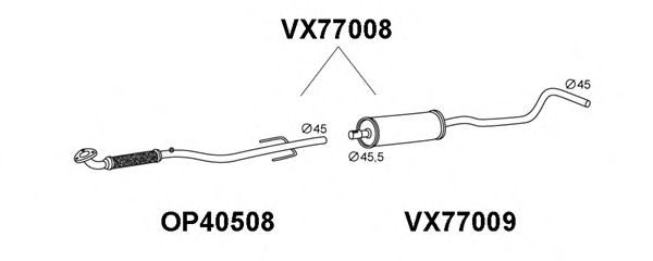VENEPORTE VX77008 Предглушитель выхлопных газов 