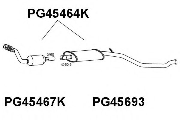 VENEPORTE PG45464K Катализатор для PEUGEOT 206 CC (Пежо 206 сс) VENEPORTE PG45464K Катализатор для PEUGEOT 206 CC (Пежо 206 сс)