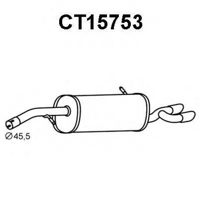 VENEPORTE CT15753 Глушитель выхлопных газов конечный для CITROËN DS3 (CитроËн Дс3) VENEPORTE CT15753 Глушитель выхлопных газов конечный для CITROËN DS3 (CитроËн Дс3)