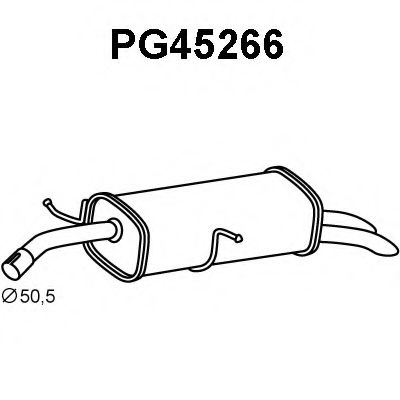 VENEPORTE PG45266 Глушитель выхлопных газов конечный для PEUGEOT 308 CC (Пежо 308 сс) VENEPORTE PG45266 Глушитель выхлопных газов конечный для PEUGEOT 308 CC (Пежо 308 сс)