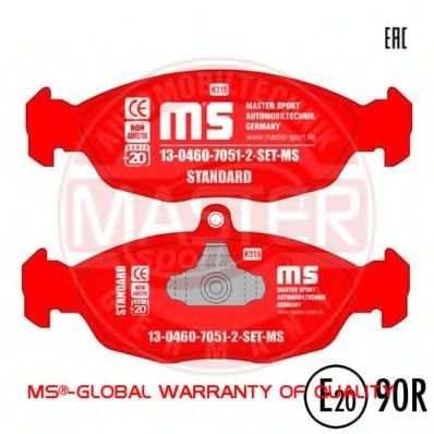 MASTER-SPORT 13046070512-SET-MS Тормозные колодки для DAEWOO (Дэу) MASTER-SPORT 13046070512-SET-MS Тормозные колодки для DAEWOO (Дэу)