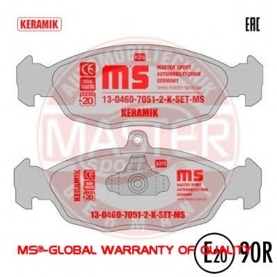 MASTER-SPORT 13-0460-7051-2-C-SET Тормозные колодки для DAEWOO (Дэу) MASTER-SPORT 13-0460-7051-2-C-SET Тормозные колодки для DAEWOO (Дэу)