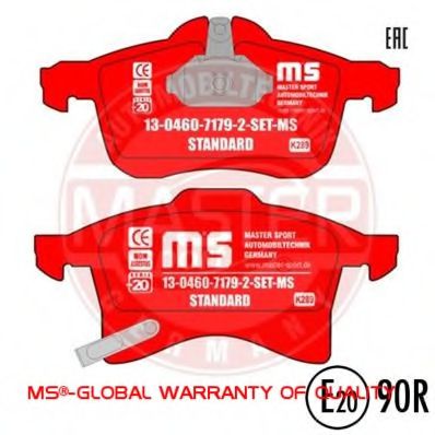 MASTER-SPORT 13046071792-SET-MS Тормозные колодки для OPEL ADAM (Опель Адам) MASTER-SPORT 13046071792-SET-MS Тормозные колодки для OPEL ADAM (Опель Адам)