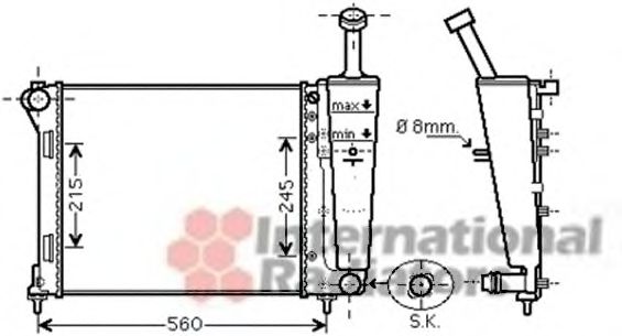 VAN WEZEL 17002345 Радиатор, охлаждение двигателя для FIAT 500 C (Фиат 500 c) VAN WEZEL 17002345 Радиатор, охлаждение двигателя для FIAT 500 C (Фиат 500 c)