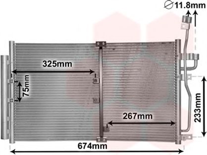 VAN WEZEL 37005425 Конденсатор, кондиционер для CHEVROLET CAPTIVA (Шевроле Каптива) VAN WEZEL 37005425 Конденсатор, кондиционер для CHEVROLET CAPTIVA (Шевроле Каптива)