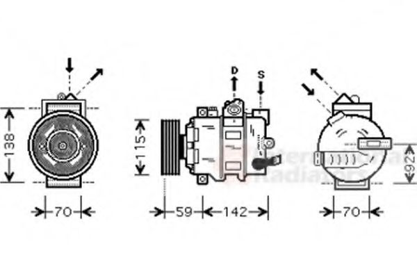 VAN WEZEL 0300K270 Компрессор, кондиционер для VOLKSWAGEN SCIROCCO (Фольксваген Сcироccо) VAN WEZEL 0300K270 Компрессор, кондиционер для VOLKSWAGEN SCIROCCO (Фольксваген Сcироccо)