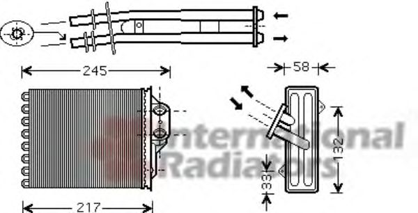 VAN WEZEL 17006350 Теплообменник, отопление салона для FIAT 500 C (Фиат 500 c) VAN WEZEL 17006350 Теплообменник, отопление салона для FIAT 500 C (Фиат 500 c)