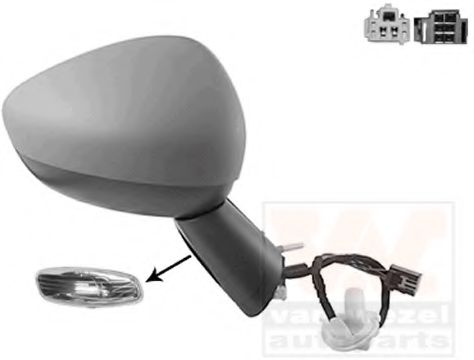 VAN WEZEL 0954808 Наружное зеркало для CITROËN DS4 (CитроËн Дс4) VAN WEZEL 0954808 Наружное зеркало для CITROËN DS4 (CитроËн Дс4)