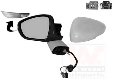 VAN WEZEL 0968807 Наружное зеркало для CITROËN DS5 (CитроËн Дс5) VAN WEZEL 0968807 Наружное зеркало для CITROËN DS5 (CитроËн Дс5)