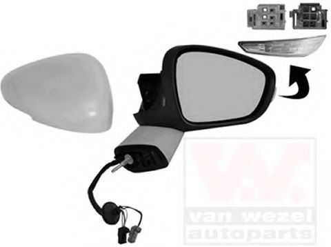 VAN WEZEL 0968808 Наружное зеркало для CITROËN DS5 (CитроËн Дс5) VAN WEZEL 0968808 Наружное зеркало для CITROËN DS5 (CитроËн Дс5)