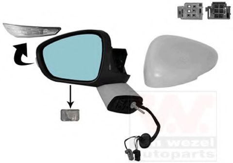 VAN WEZEL 0968817 Наружное зеркало для CITROËN DS5 (CитроËн Дс5) VAN WEZEL 0968817 Наружное зеркало для CITROËN DS5 (CитроËн Дс5)