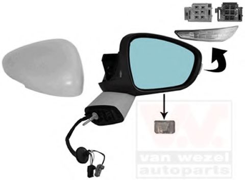 VAN WEZEL 0968818 Наружное зеркало для CITROËN DS5 (CитроËн Дс5) VAN WEZEL 0968818 Наружное зеркало для CITROËN DS5 (CитроËн Дс5)