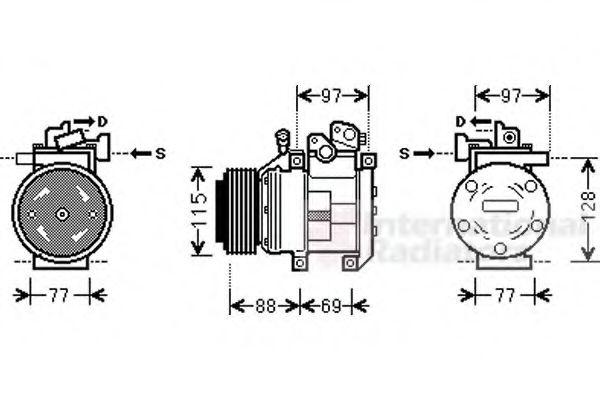 VAN WEZEL 8300K124 Компрессор, кондиционер для KIA (Киа) VAN WEZEL 8300K124 Компрессор, кондиционер для KIA (Киа)