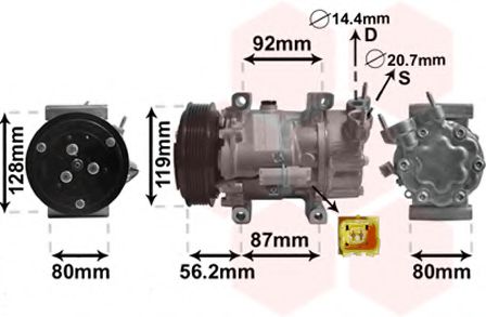 VAN WEZEL 0900K214 Компрессор, кондиционер для CITROËN XSARA (CитроËн Ксара) VAN WEZEL 0900K214 Компрессор, кондиционер для CITROËN XSARA (CитроËн Ксара)