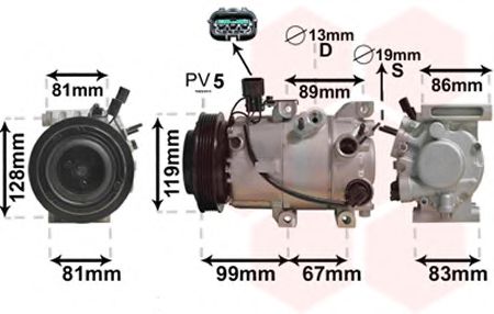 VAN WEZEL 8200K414 Компрессор, кондиционер для KIA (Киа) VAN WEZEL 8200K414 Компрессор, кондиционер для KIA (Киа)