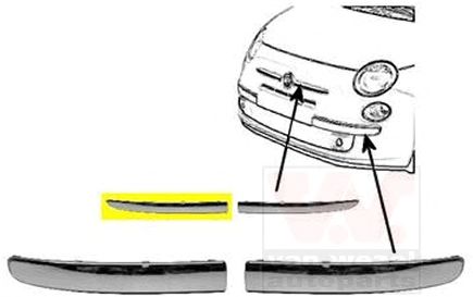 VAN WEZEL 1604584 Облицовка, бампер для FIAT 500 C (Фиат 500 c) VAN WEZEL 1604584 Облицовка, бампер для FIAT 500 C (Фиат 500 c)