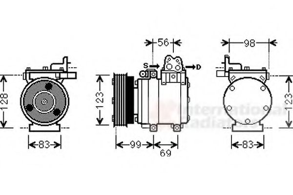 VAN WEZEL 8200K221 Компрессор, кондиционер для HYUNDAI GETZ (Хендай Гэтз) VAN WEZEL 8200K221 Компрессор, кондиционер для HYUNDAI GETZ (Хендай Гэтз)