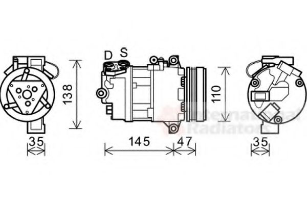 VAN WEZEL 0600K395 Компрессор, кондиционер для BMW (Бмв) VAN WEZEL 0600K395 Компрессор, кондиционер для BMW (Бмв)