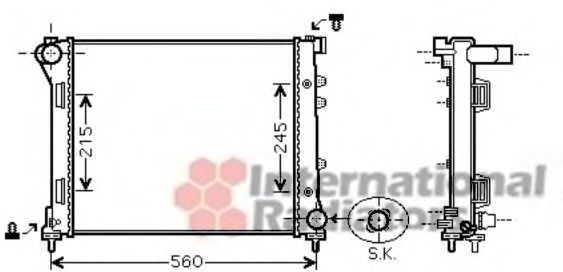 VAN WEZEL 17002387 Радиатор, охлаждение двигателя для FIAT 500 C (Фиат 500 c) VAN WEZEL 17002387 Радиатор, охлаждение двигателя для FIAT 500 C (Фиат 500 c)