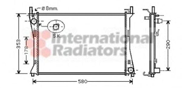 VAN WEZEL 18002400 Радиатор, охлаждение двигателя 