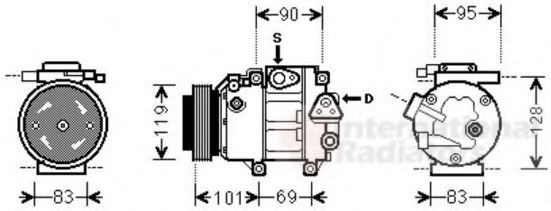 VAN WEZEL 8200K237 Компрессор, кондиционер для KIA (Киа) VAN WEZEL 8200K237 Компрессор, кондиционер для KIA (Киа)