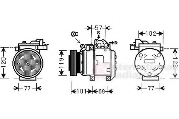 VAN WEZEL 8300K146 Компрессор, кондиционер для KIA (Киа) VAN WEZEL 8300K146 Компрессор, кондиционер для KIA (Киа)
