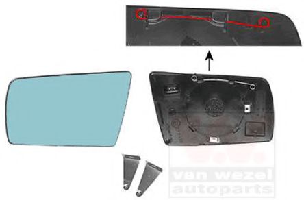 VAN WEZEL 3030833 Зеркальное стекло, наружное зеркало для MERCEDES-BENZ C-CLASS (Мэрcэдэс-бэнз С класс) VAN WEZEL 3030833 Зеркальное стекло, наружное зеркало для MERCEDES-BENZ C-CLASS (Мэрcэдэс-бэнз С класс)