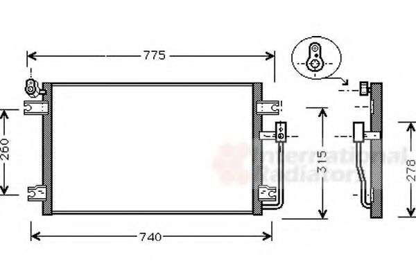 VAN WEZEL 81005031 Конденсатор, кондиционер для SSANGYONG (Сан-янг/санянг)