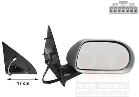 VAN WEZEL 1757808 Наружное зеркало для FIAT BRAVA (Фиат Брава) VAN WEZEL 1757808 Наружное зеркало для FIAT BRAVA (Фиат Брава)