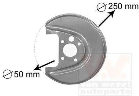 VAN WEZEL 5888374 Отражатель, диск тормозного механизма для AUDI TT (Ауди Тт) VAN WEZEL 5888374 Отражатель, диск тормозного механизма для AUDI TT (Ауди Тт)