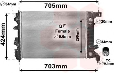 VAN WEZEL 08002043 Радиатор, охлаждение двигателя 
