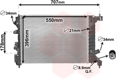 VAN WEZEL 08002047 Радиатор, охлаждение двигателя 
