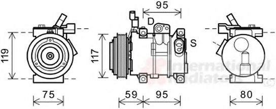VAN WEZEL 8200K319 Компрессор, кондиционер для HYUNDAI I20 (Хендай И20) VAN WEZEL 8200K319 Компрессор, кондиционер для HYUNDAI I20 (Хендай И20)