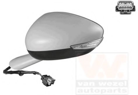 VAN WEZEL 4068807 Наружное зеркало для PEUGEOT 508 SW (Пежо 508 св) VAN WEZEL 4068807 Наружное зеркало для PEUGEOT 508 SW (Пежо 508 св)