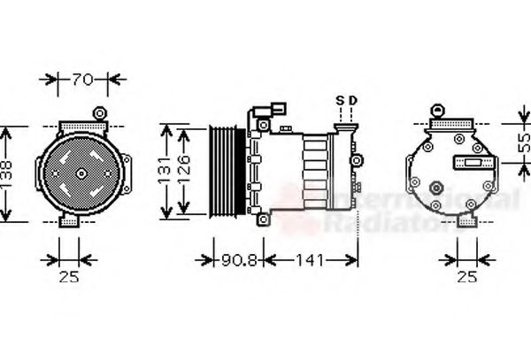 VAN WEZEL 0200K172 Компрессор, кондиционер для ROVER 25 (Ровер 25) VAN WEZEL 0200K172 Компрессор, кондиционер для ROVER 25 (Ровер 25)