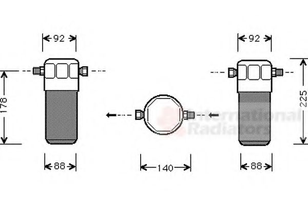 VAN WEZEL 0300D154 Осушитель, кондиционер для AUDI 90 (Ауди 90) VAN WEZEL 0300D154 Осушитель, кондиционер для AUDI 90 (Ауди 90)