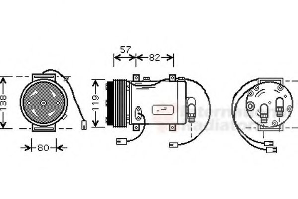 VAN WEZEL 0300K143 Компрессор, кондиционер для AUDI 90 (Ауди 90) VAN WEZEL 0300K143 Компрессор, кондиционер для AUDI 90 (Ауди 90)