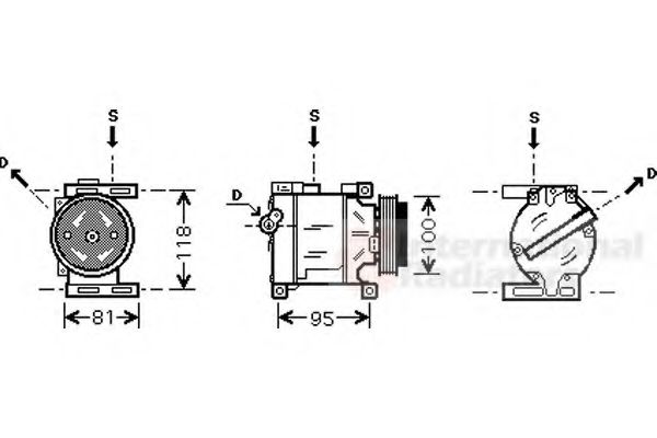 VAN WEZEL 1700K090 Компрессор, кондиционер для FIAT 500 C (Фиат 500 c) VAN WEZEL 1700K090 Компрессор, кондиционер для FIAT 500 C (Фиат 500 c)