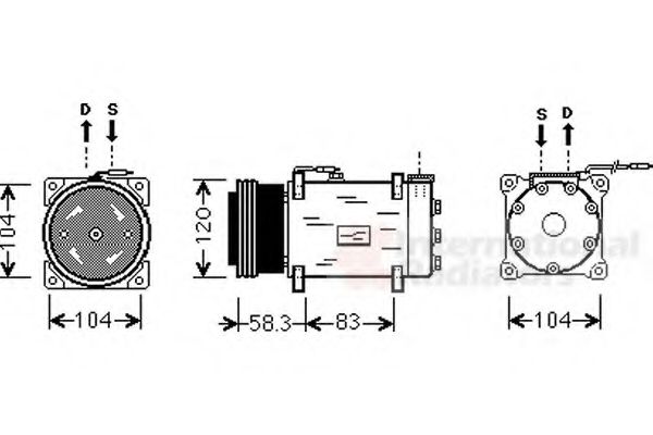 VAN WEZEL 4300K284 Компрессор, кондиционер для RENAULT CLIO I (Рено Cлио и) VAN WEZEL 4300K284 Компрессор, кондиционер для RENAULT CLIO I (Рено Cлио и)