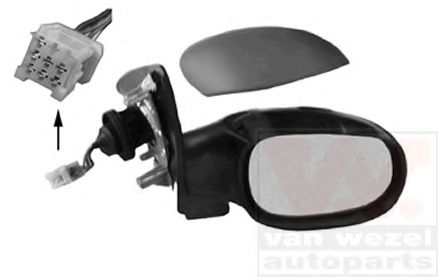VAN WEZEL 4028808 Наружное зеркало для PEUGEOT 206 (Пежо 206) VAN WEZEL 4028808 Наружное зеркало для PEUGEOT 206 (Пежо 206)