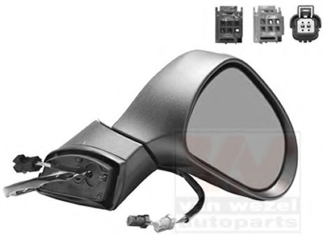 VAN WEZEL 4029808 Наружное зеркало для PEUGEOT 207 (Пежо 207) VAN WEZEL 4029808 Наружное зеркало для PEUGEOT 207 (Пежо 207)