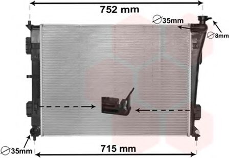 VAN WEZEL 82002379 Радиатор, охлаждение двигателя для HYUNDAI (Хендай) VAN WEZEL 82002379 Радиатор, охлаждение двигателя для HYUNDAI (Хендай)