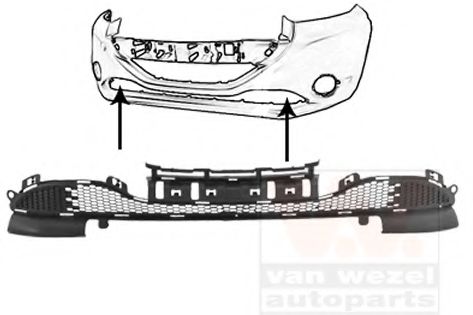 VAN WEZEL 4034599 Решетка вентилятора, буфер для PEUGEOT 208 (Пежо 208) VAN WEZEL 4034599 Решетка вентилятора, буфер для PEUGEOT 208 (Пежо 208)