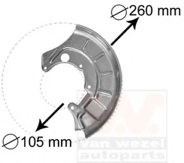 VAN WEZEL 5812371 Отражатель, диск тормозного механизма для VOLKSWAGEN JETTA II (Фольксваген Жэтта 2) VAN WEZEL 5812371 Отражатель, диск тормозного механизма для VOLKSWAGEN JETTA II (Фольксваген Жэтта 2)