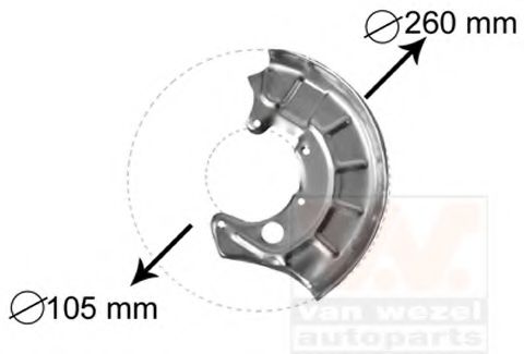 VAN WEZEL 5880371 Отражатель, диск тормозного механизма для VOLKSWAGEN JETTA II (Фольксваген Жэтта 2) VAN WEZEL 5880371 Отражатель, диск тормозного механизма для VOLKSWAGEN JETTA II (Фольксваген Жэтта 2)