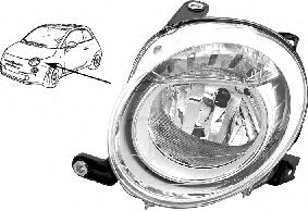 VAN WEZEL 1604961 Основная фара для FIAT 500 C (Фиат 500 c) VAN WEZEL 1604961 Основная фара для FIAT 500 C (Фиат 500 c)