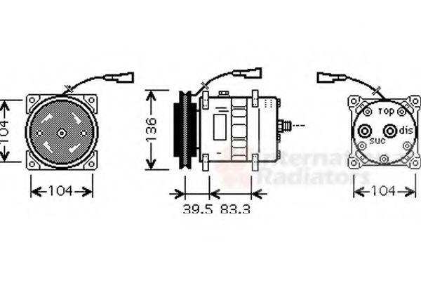 VAN WEZEL 2800K093 Компрессор, кондиционер для IVECO (Ивеко) VAN WEZEL 2800K093 Компрессор, кондиционер для IVECO (Ивеко)