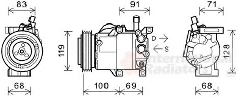 VAN WEZEL 8300K144 Компрессор, кондиционер для KIA (Киа) VAN WEZEL 8300K144 Компрессор, кондиционер для KIA (Киа)