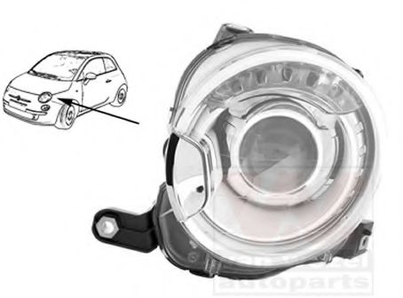 VAN WEZEL 1604985 Основная фара для FIAT 500 C (Фиат 500 c) VAN WEZEL 1604985 Основная фара для FIAT 500 C (Фиат 500 c)